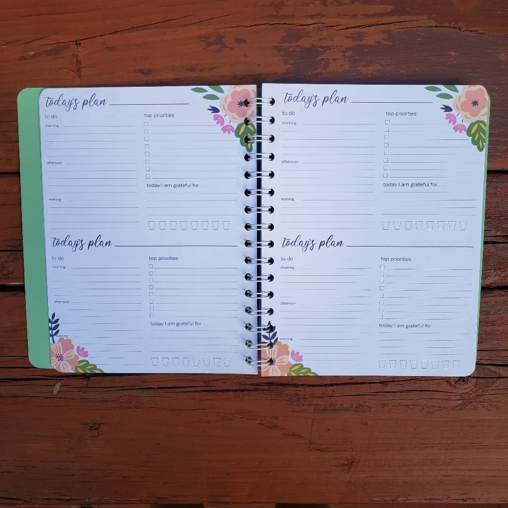 SM&CO Daily Planner With Floral Design (Paperback and Spiral Bound) + STICKERS